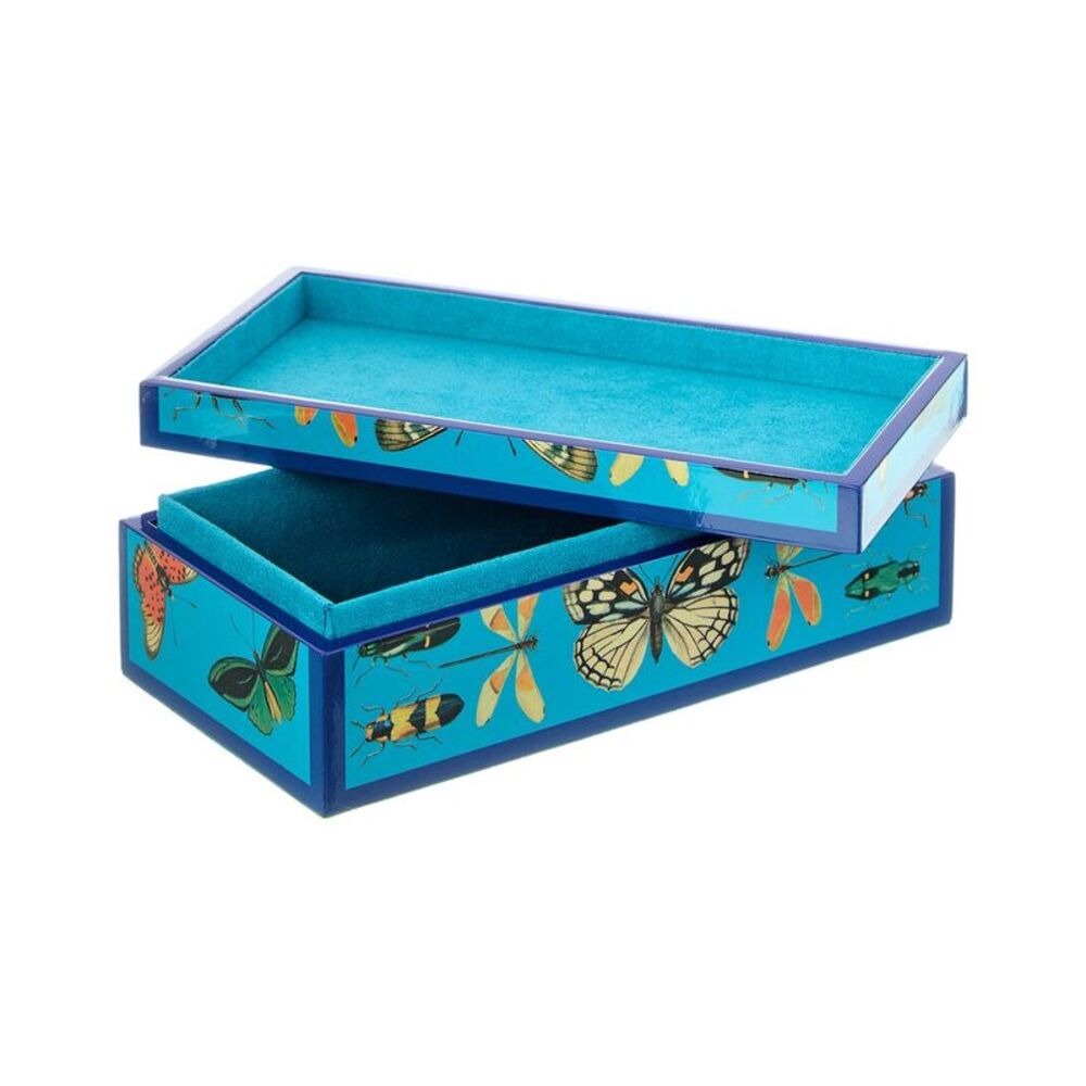 Jonathan Adler Small Lacquer Botanist Box, Blue - Picture 2 of 2